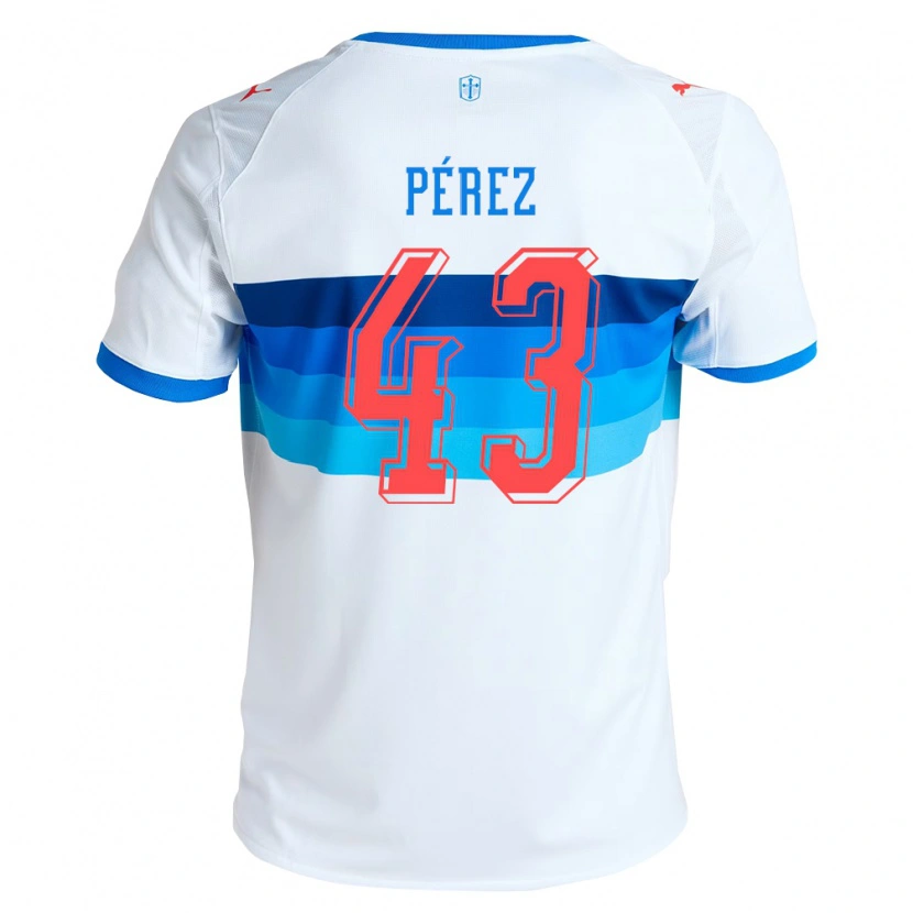 Danxen Femme Maillot Amaro Pérez #43 Blanc Bleu Ciel Tenues Domicile 2026/27 T-Shirt