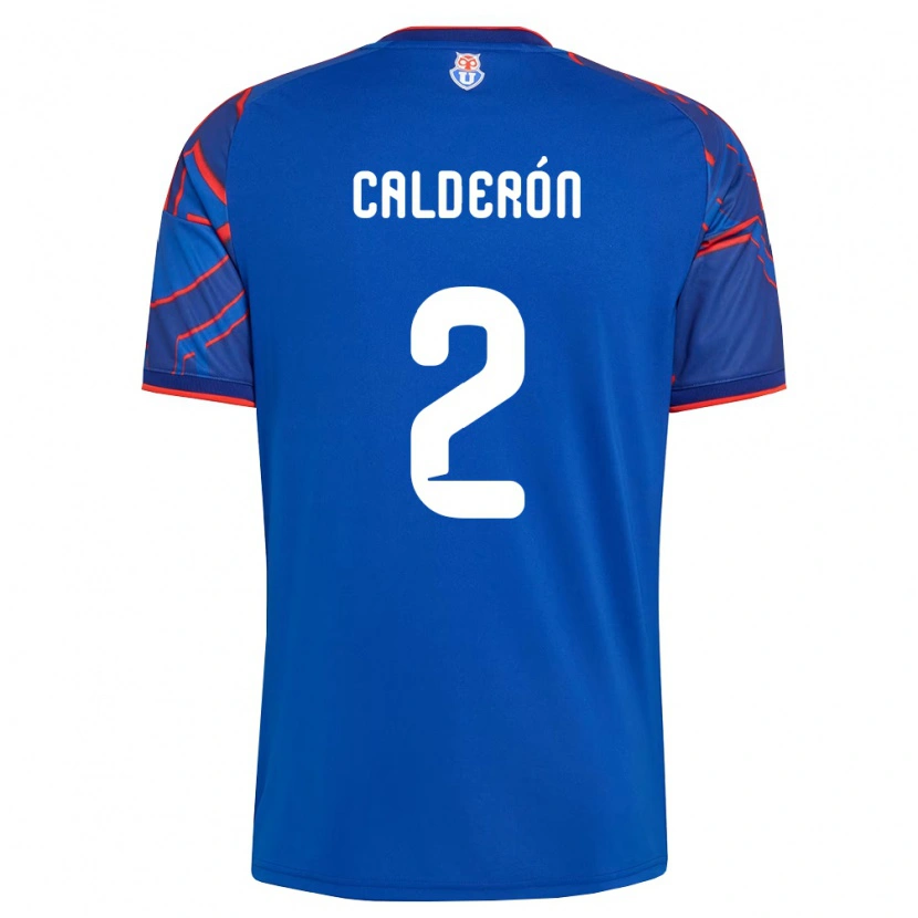 Danxen Femme Maillot Franco Calderón #2 Bleu Royal Rouge Tenues Domicile 2026/27 T-Shirt