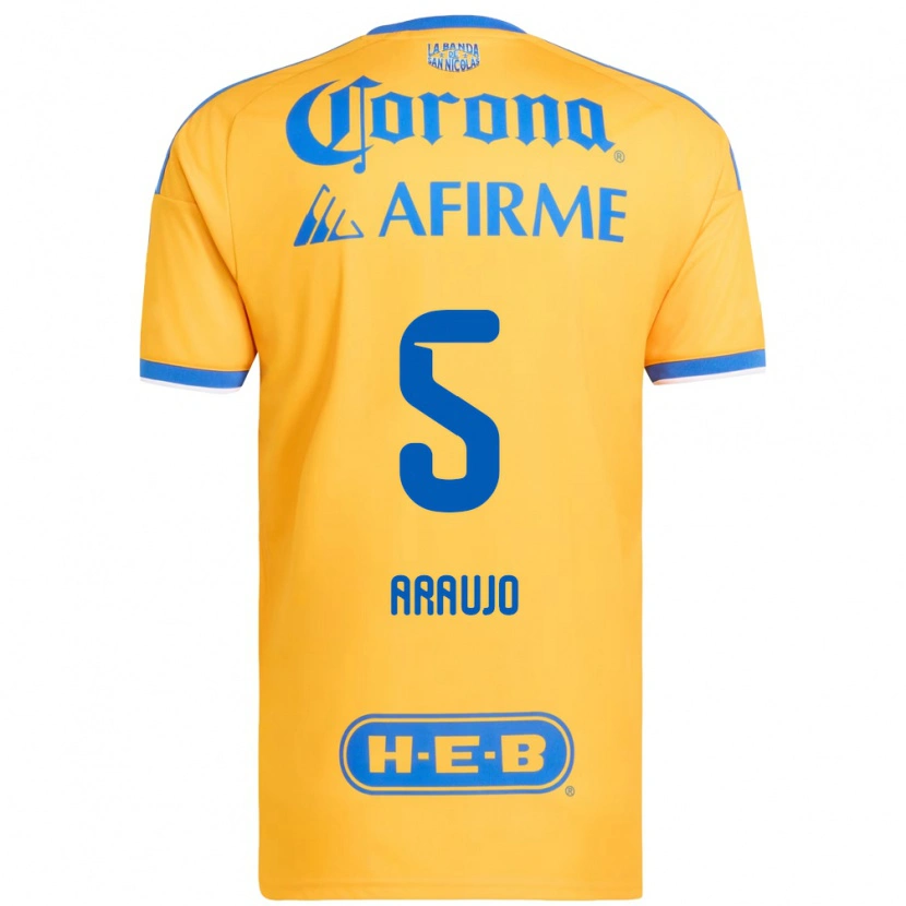 Danxen Femme Maillot César Araújo #5 Jaune Bleu Tenues Domicile 2026/27 T-Shirt