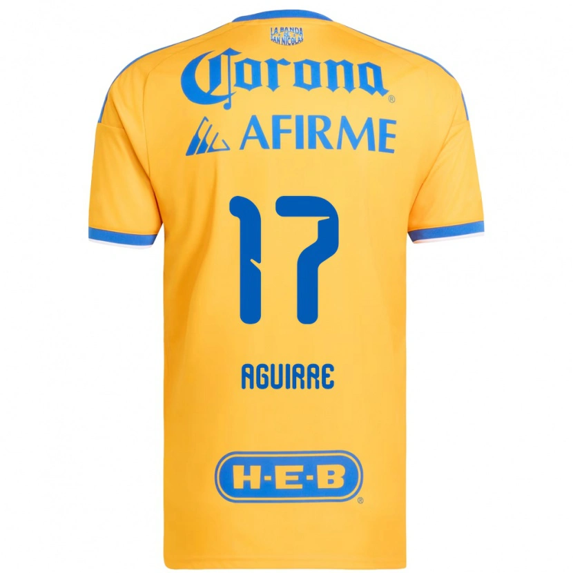 Danxen Femme Maillot Rodrigo Aguirre #17 Jaune Bleu Tenues Domicile 2026/27 T-Shirt
