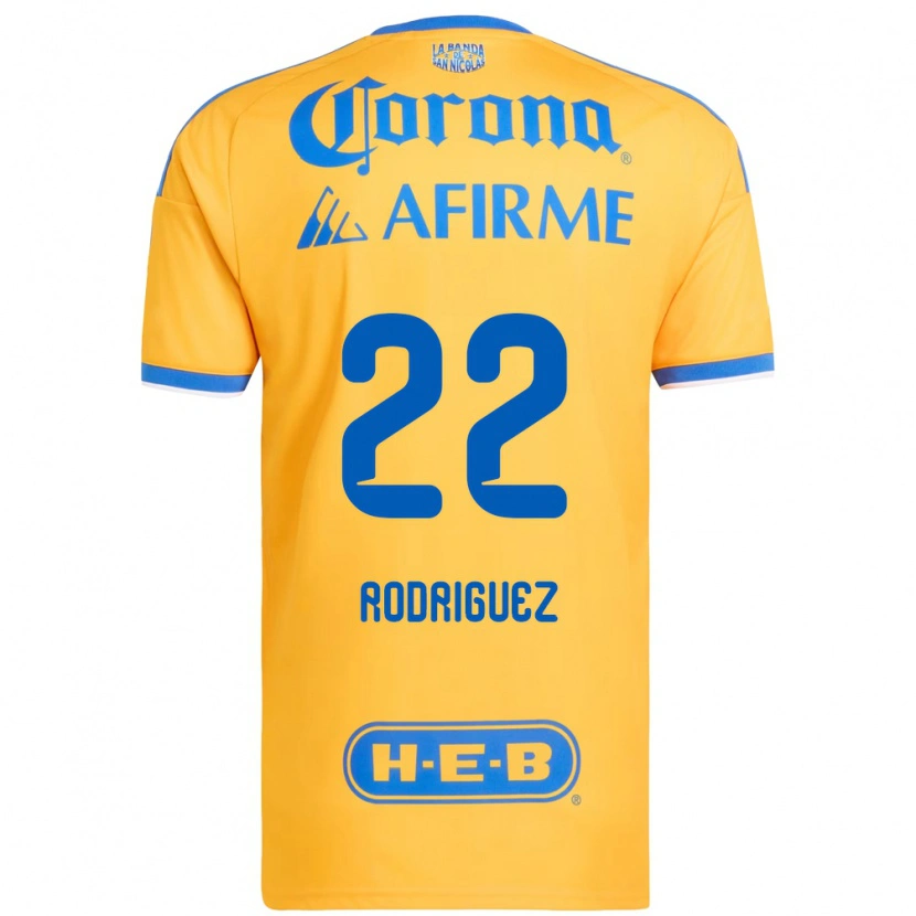 Danxen Femme Maillot Anika Rodriguez #22 Jaune Bleu Tenues Domicile 2026/27 T-Shirt