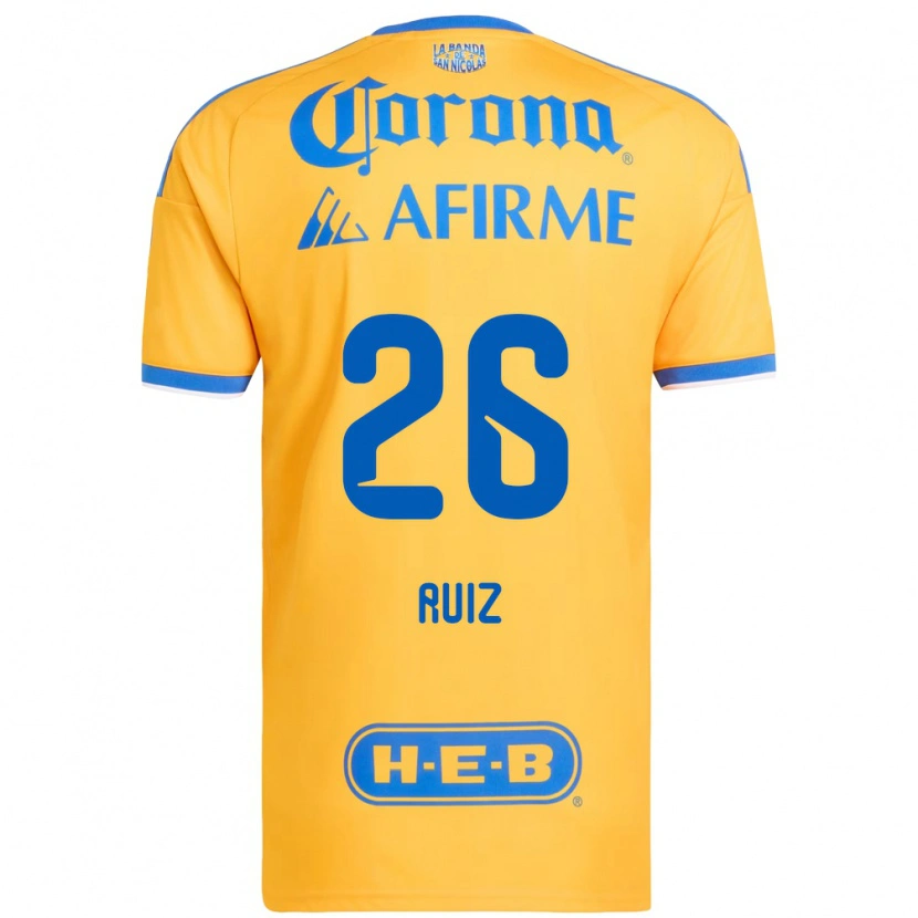 Danxen Femme Maillot Michel Ruiz #26 Jaune Bleu Tenues Domicile 2026/27 T-Shirt
