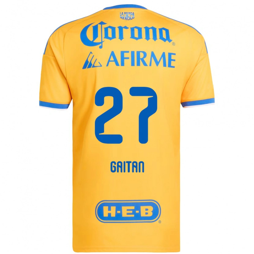 Danxen Femme Maillot Natalia Gaitan #27 Jaune Bleu Tenues Domicile 2026/27 T-Shirt