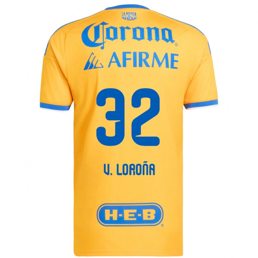 Danxen Femme Maillot Vladímir Loroña #32 Jaune Bleu Tenues Domicile 2026/27 T-Shirt