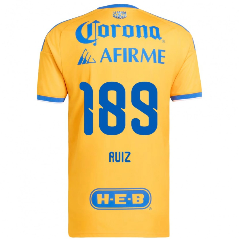 Danxen Femme Maillot Óscar Ruiz #189 Jaune Bleu Tenues Domicile 2026/27 T-Shirt