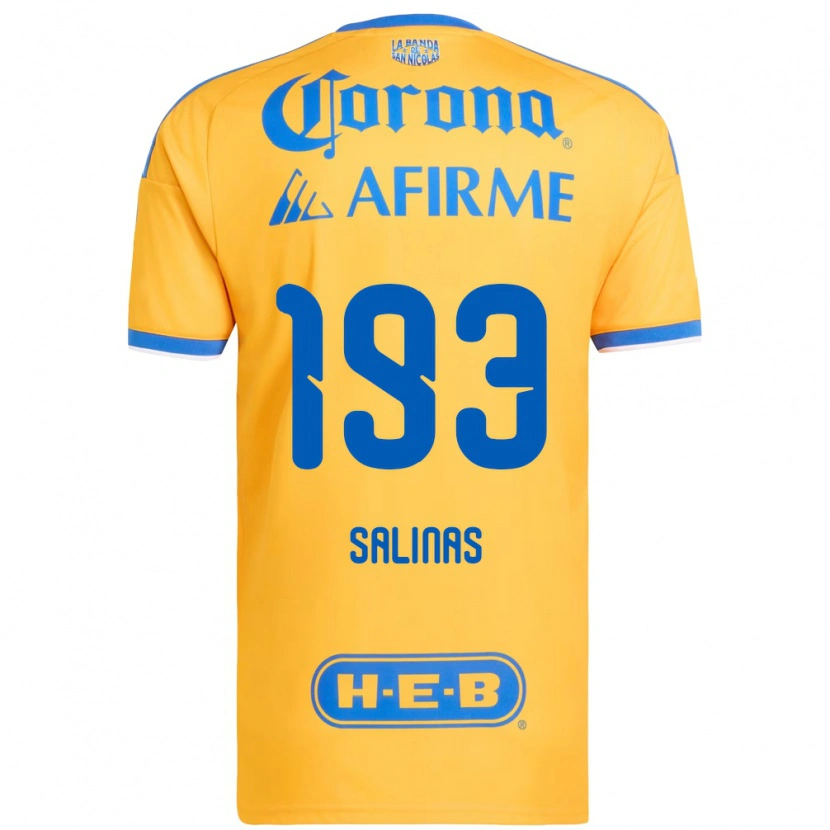 Danxen Femme Maillot Marcelo Salinas #193 Jaune Bleu Tenues Domicile 2026/27 T-Shirt