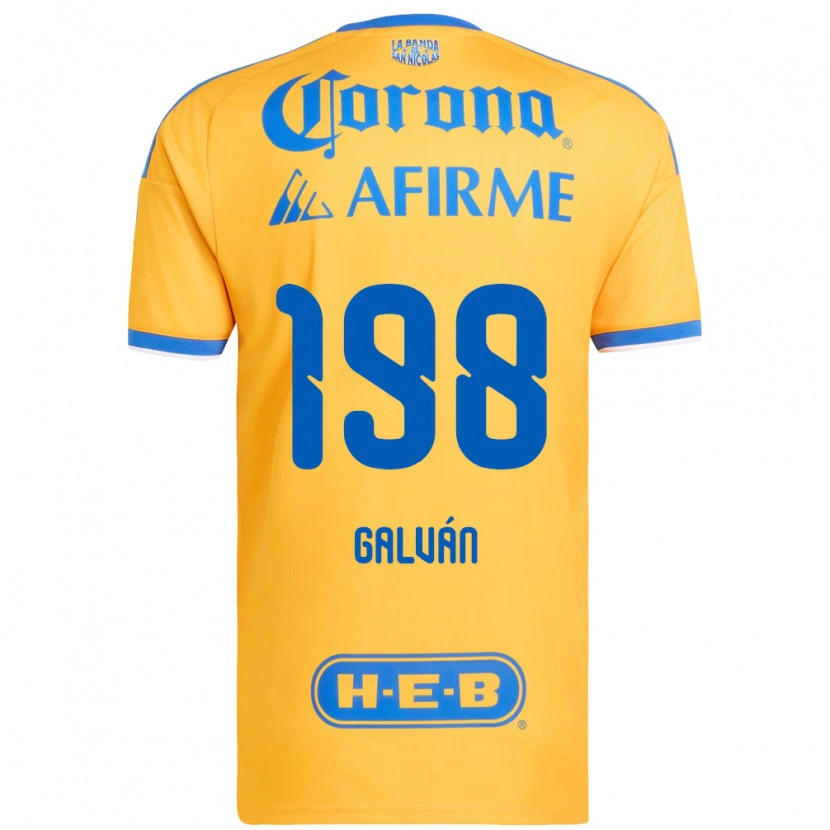 Danxen Femme Maillot Isac Galván #198 Jaune Bleu Tenues Domicile 2026/27 T-Shirt