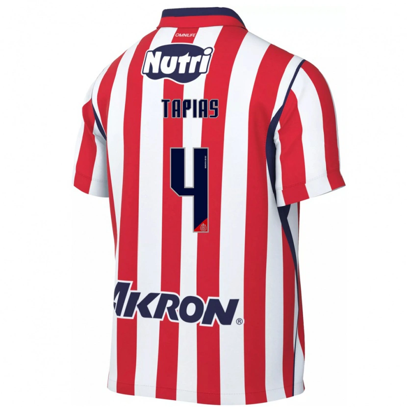 Danxen Femme Maillot Miguel Tapias #4 Rouge Blanc Tenues Domicile 2026/27 T-Shirt