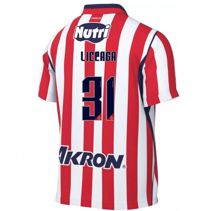 Danxen Femme Maillot Sebastián Liceaga #31 Rouge Blanc Tenues Domicile 2026/27 T-Shirt