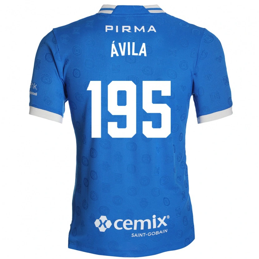 Danxen Femme Maillot Glenn Ávila #195 Bleu Blanc Rouge Tenues Domicile 2026/27 T-Shirt