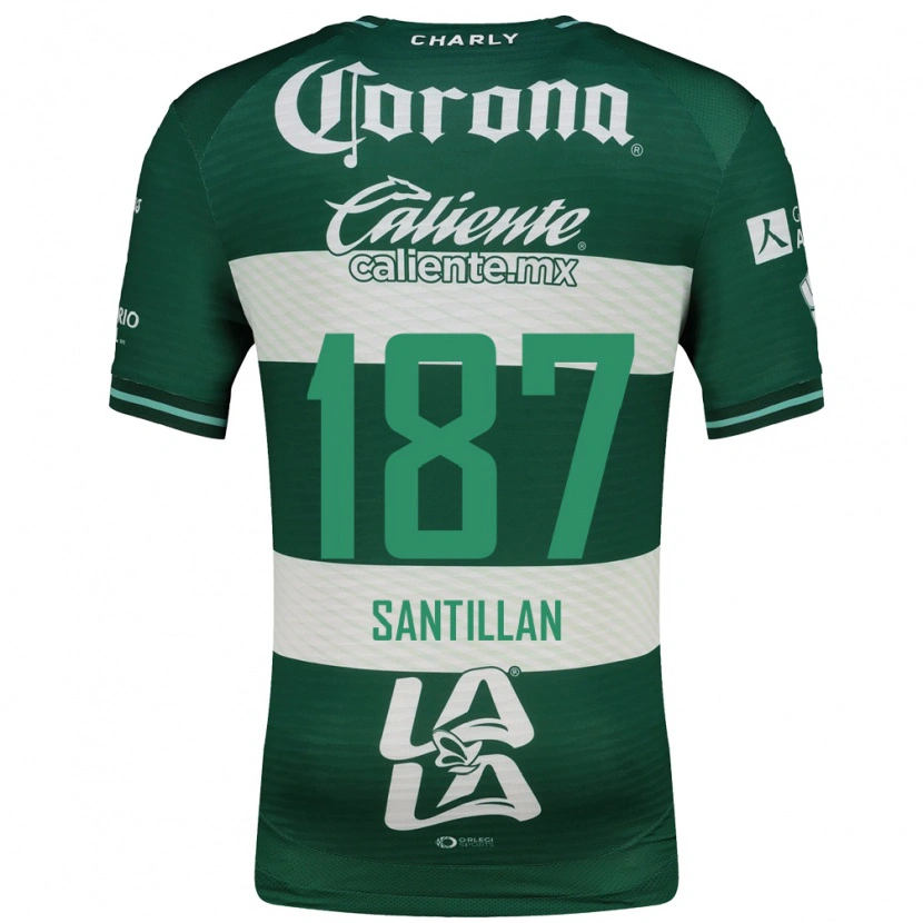 Danxen Femme Maillot Emilio Santillán #187 Vert Blanc Tenues Domicile 2026/27 T-Shirt