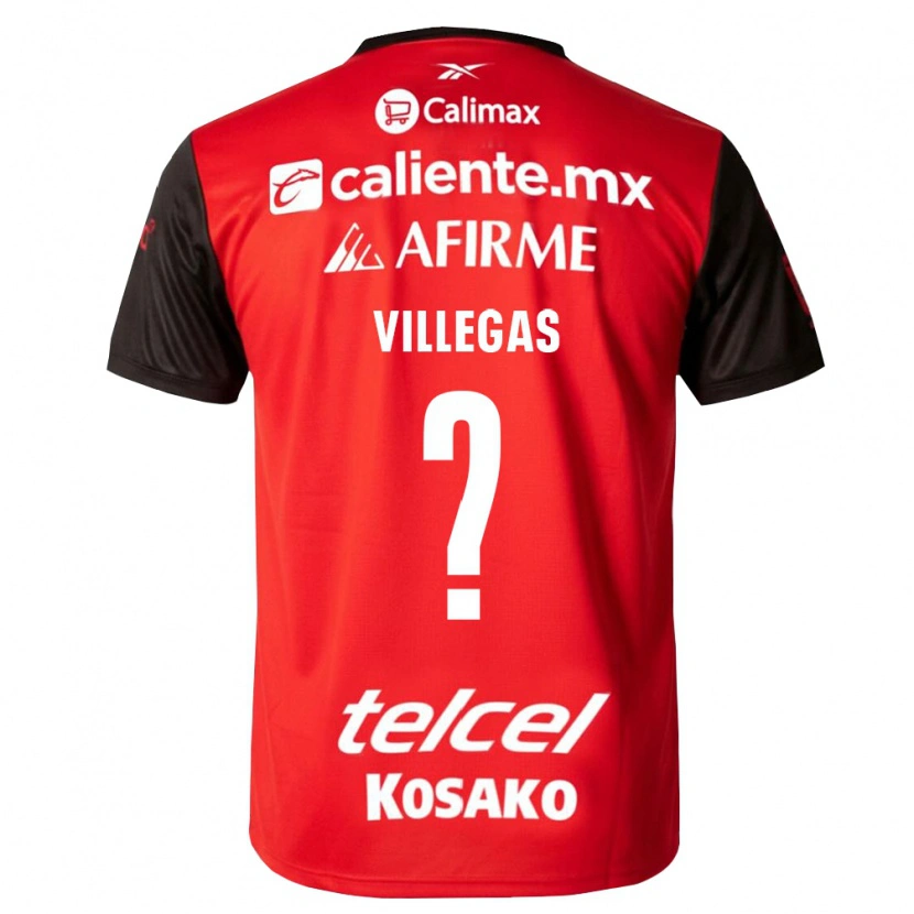 Danxen Femme Maillot Óscar Villegas #0 Noir Rouge Tenues Domicile 2026/27 T-Shirt