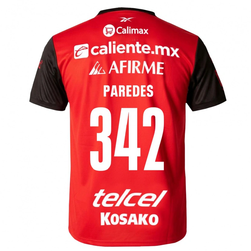 Danxen Femme Maillot Santiago Paredes #342 Noir Rouge Tenues Domicile 2026/27 T-Shirt