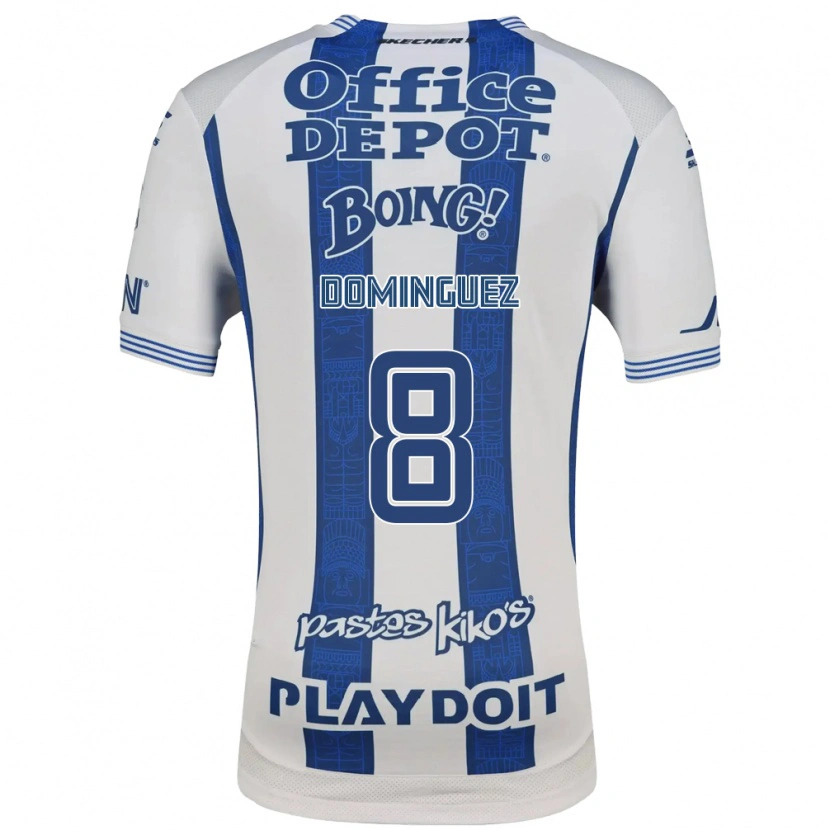 Danxen Femme Maillot Alexéi Domínguez #8 Blanc Bleu Marine Tenues Domicile 2026/27 T-Shirt