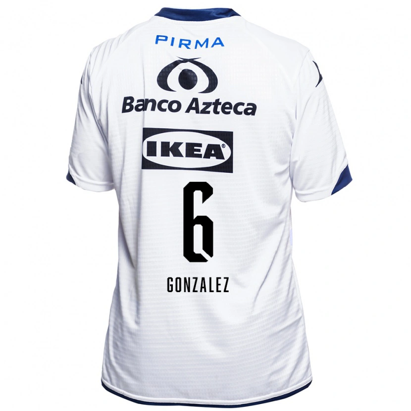 Danxen Femme Maillot Pablo González #6 Blanc Noir Bleu Tenues Domicile 2026/27 T-Shirt