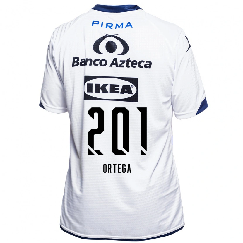 Danxen Femme Maillot Guillermo Ortega #201 Blanc Noir Bleu Tenues Domicile 2026/27 T-Shirt