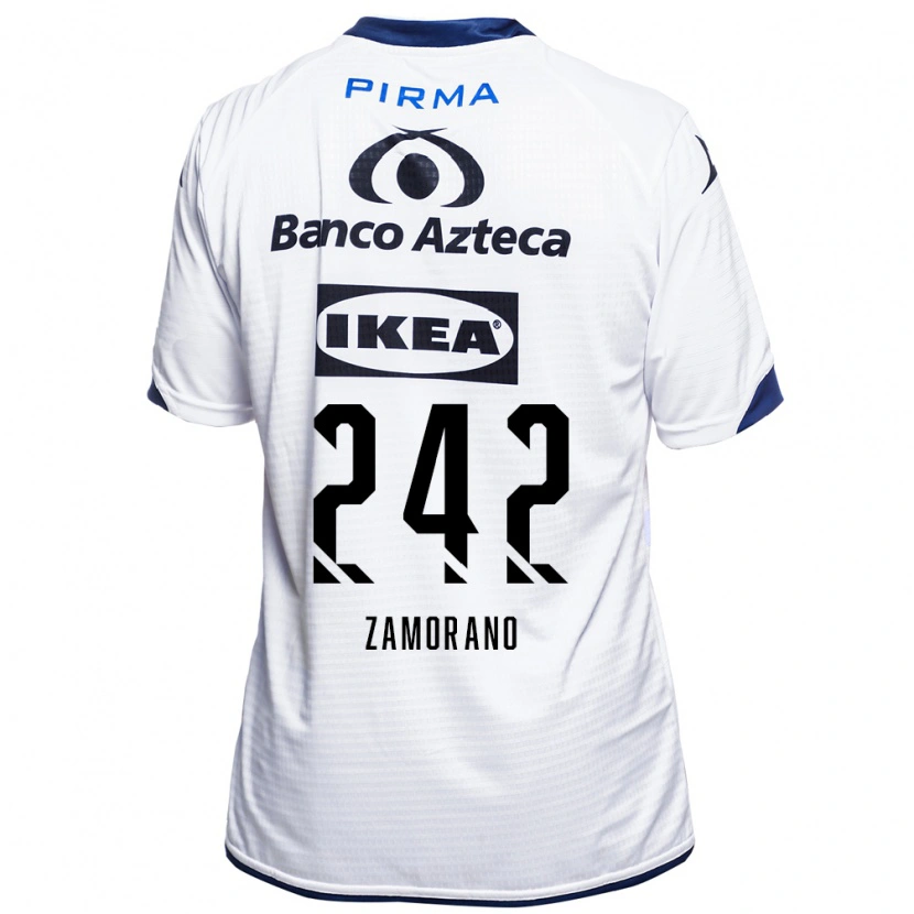 Danxen Femme Maillot Leonardo Zamorano #242 Blanc Noir Bleu Tenues Domicile 2026/27 T-Shirt