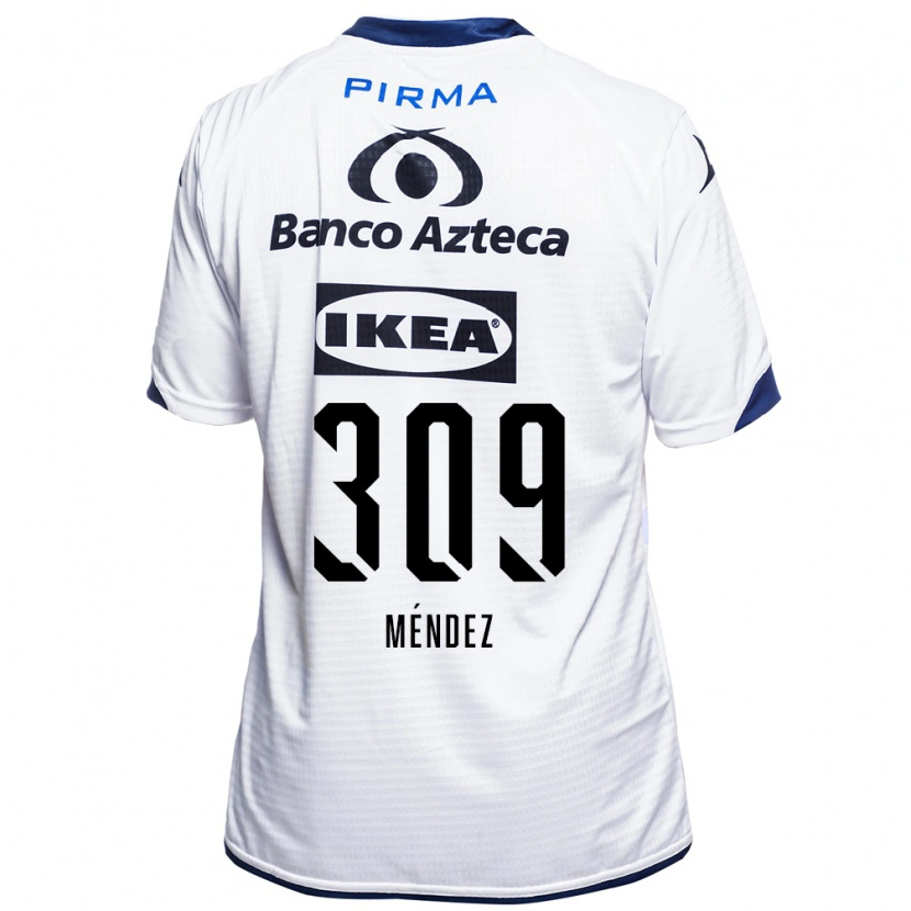 Danxen Femme Maillot Kevin Méndez #309 Blanc Noir Bleu Tenues Domicile 2026/27 T-Shirt