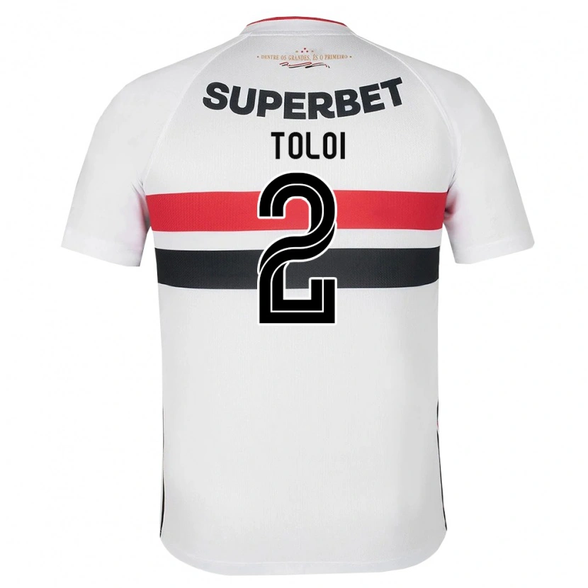 Danxen Femme Maillot Rafael Tolói #2 Blanc Rouge Noir Tenues Domicile 2026/27 T-Shirt