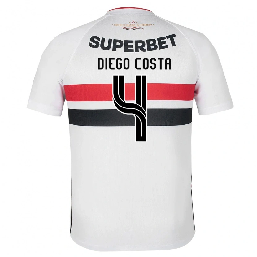 Danxen Femme Maillot Diego Costa #4 Blanc Rouge Noir Tenues Domicile 2026/27 T-Shirt