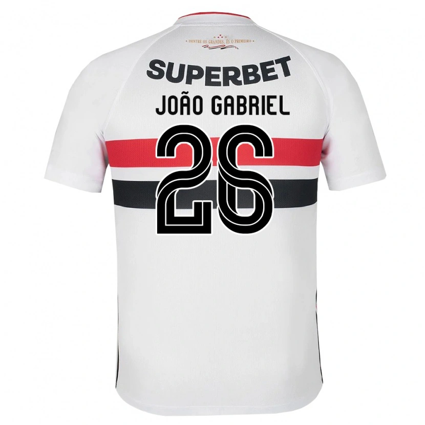 Danxen Femme Maillot João Gabriel #26 Blanc Rouge Noir Tenues Domicile 2026/27 T-Shirt