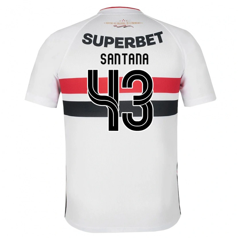 Danxen Femme Maillot Gustavo Santana #43 Blanc Rouge Noir Tenues Domicile 2026/27 T-Shirt