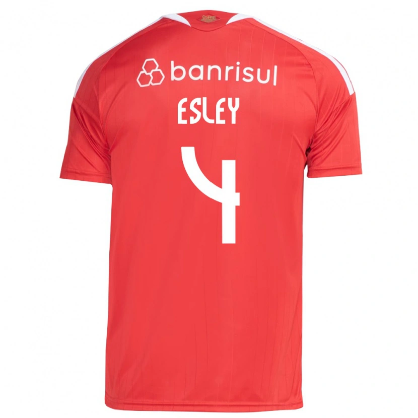 Danxen Femme Maillot Esley Ezequiel Dos Reis #4 Rouge Blanc Tenues Domicile 2026/27 T-Shirt