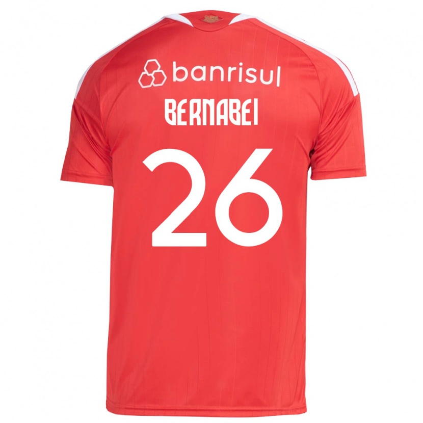 Danxen Femme Maillot Alexandro Bernabei #26 Rouge Blanc Tenues Domicile 2026/27 T-Shirt