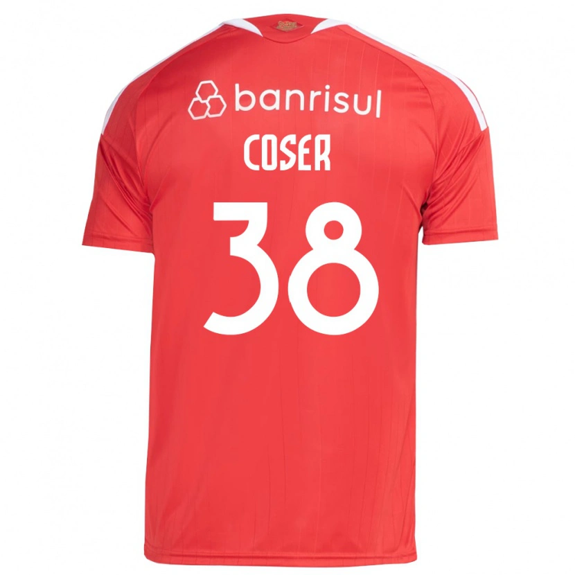 Danxen Femme Maillot Diego Coser #38 Rouge Blanc Tenues Domicile 2026/27 T-Shirt