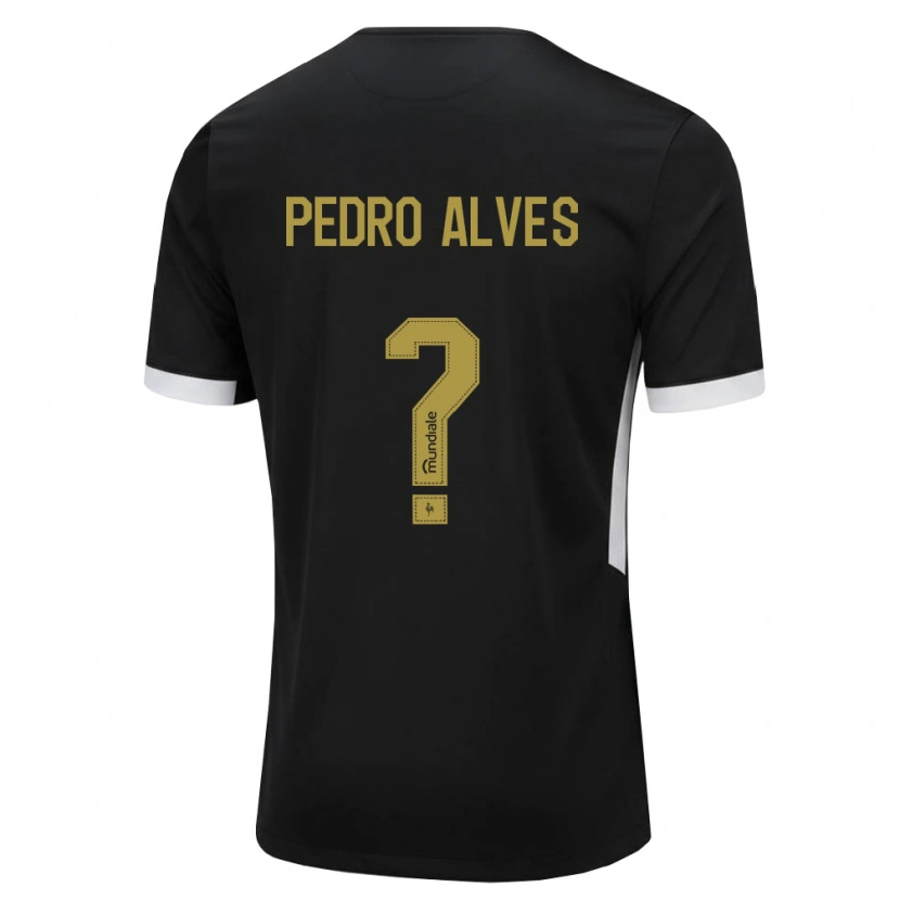 Danxen Femme Maillot Pedro Alves #0 Noir Blanc Jaune Tenues Domicile 2026/27 T-Shirt