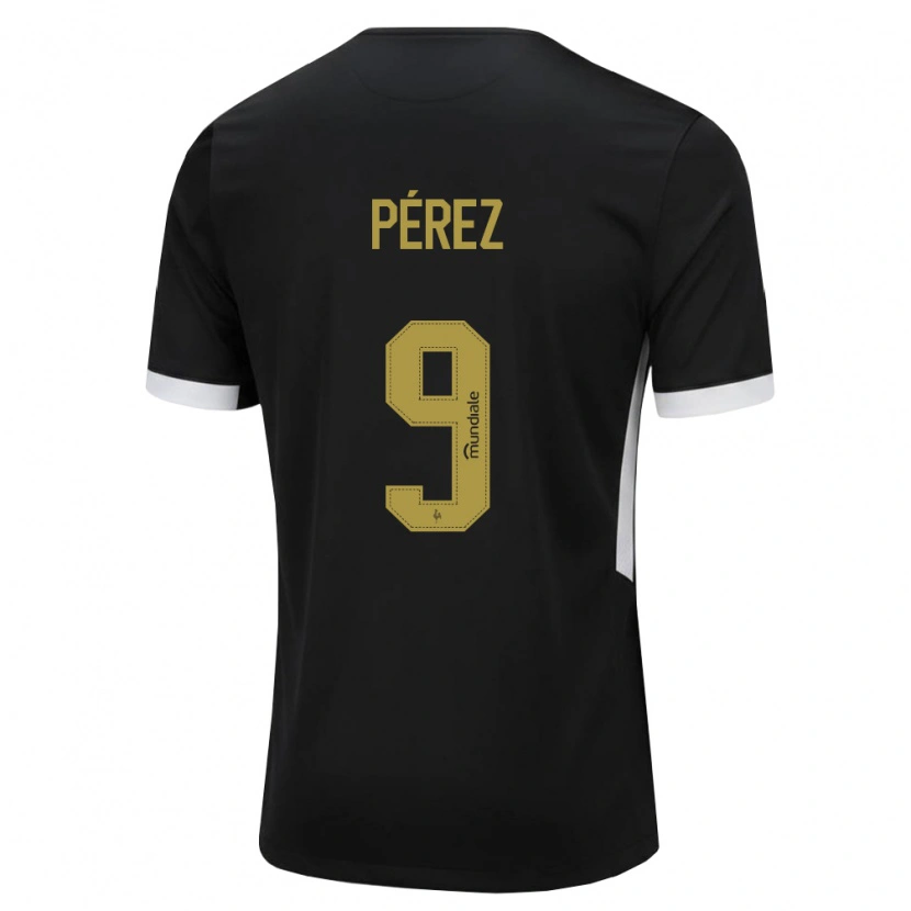 Danxen Femme Maillot Diego Pérez #9 Noir Blanc Jaune Tenues Domicile 2026/27 T-Shirt
