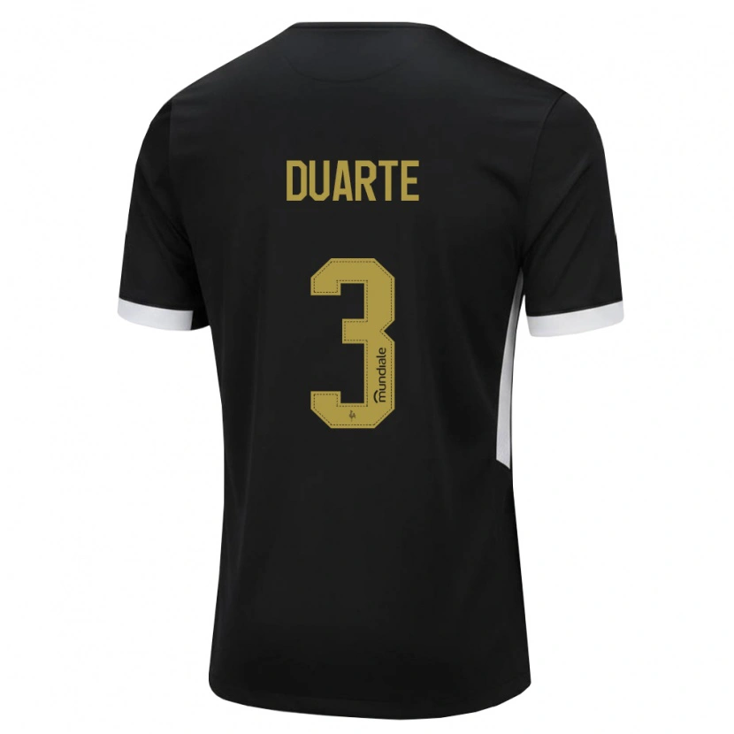 Danxen Femme Maillot Léo Duarte #3 Noir Blanc Jaune Tenues Domicile 2026/27 T-Shirt