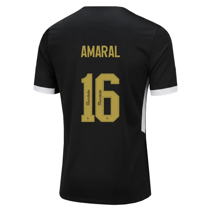 Danxen Femme Maillot Enzo Amaral #16 Noir Blanc Jaune Tenues Domicile 2026/27 T-Shirt