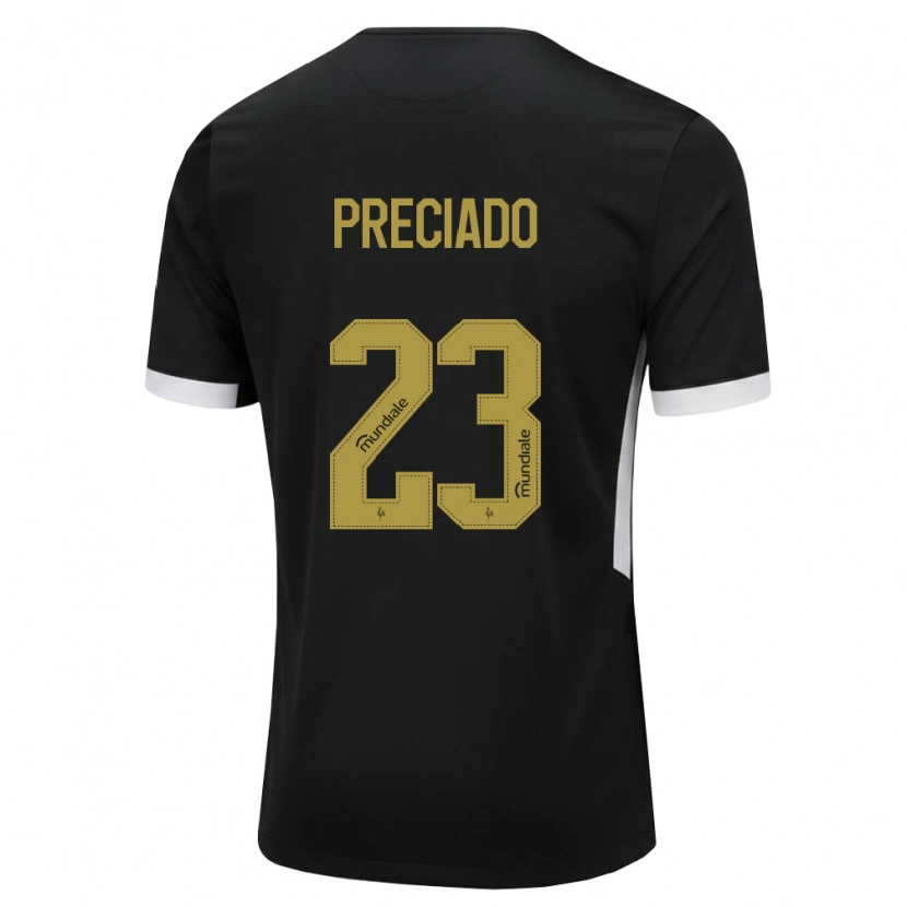 Danxen Femme Maillot Angelo Preciado #23 Noir Blanc Jaune Tenues Domicile 2026/27 T-Shirt
