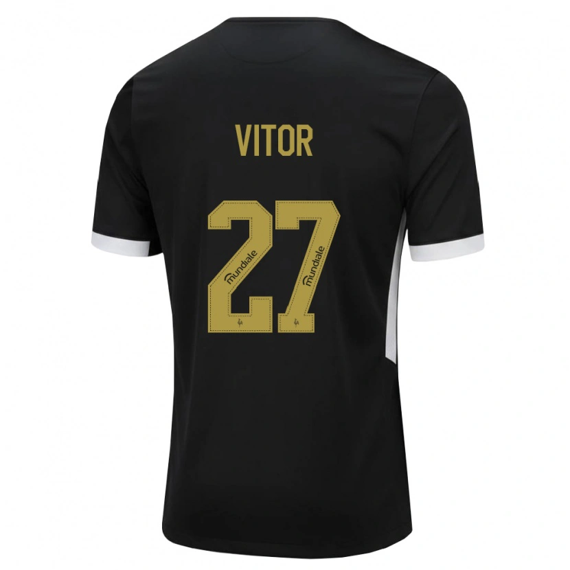 Danxen Femme Maillot Paulo Vitor #27 Noir Blanc Jaune Tenues Domicile 2026/27 T-Shirt