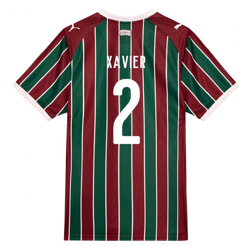 Danxen Femme Maillot Samuel Xavier #2 Vert Bourgogne Blanc Tenues Domicile 2026/27 T-Shirt