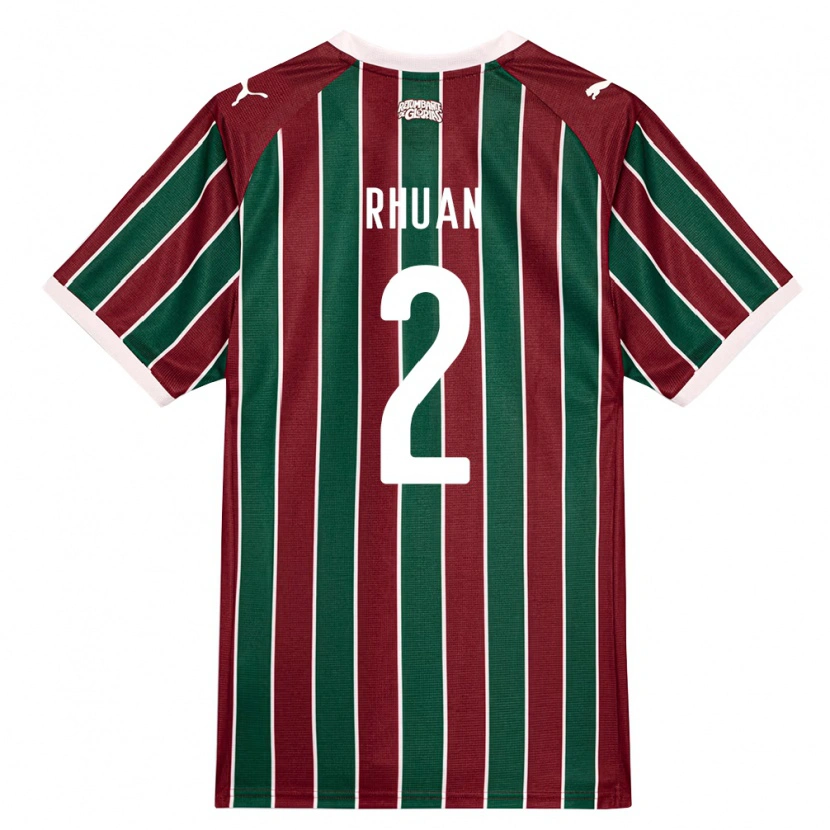 Danxen Femme Maillot Rhuan Allan Dourado Ribeiro #2 Vert Bourgogne Blanc Tenues Domicile 2026/27 T-Shirt