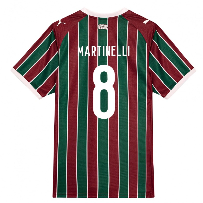 Danxen Femme Maillot Matheus Martinelli Lima #8 Vert Bourgogne Blanc Tenues Domicile 2026/27 T-Shirt