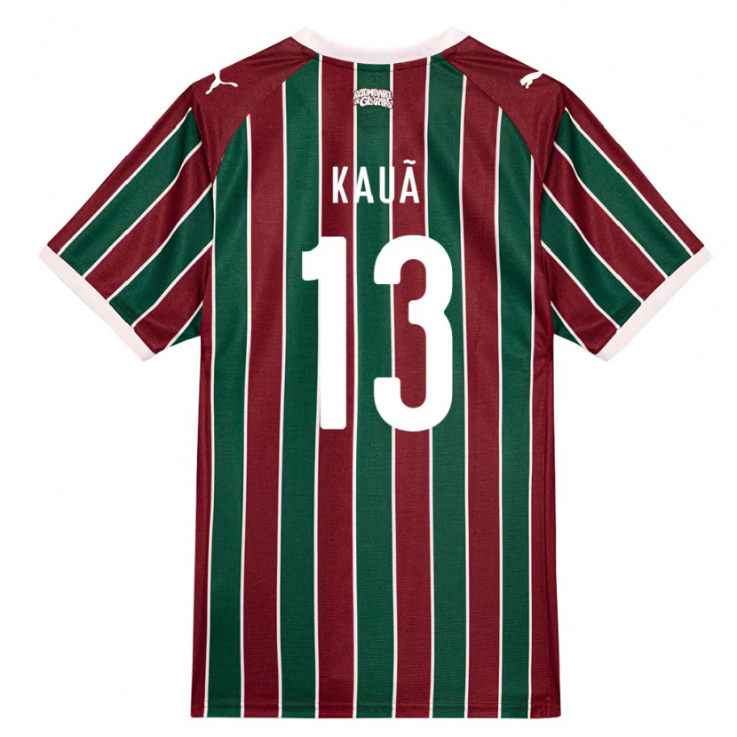 Danxen Femme Maillot Kauã Barbosa Da Silva Costa #13 Vert Bourgogne Blanc Tenues Domicile 2026/27 T-Shirt
