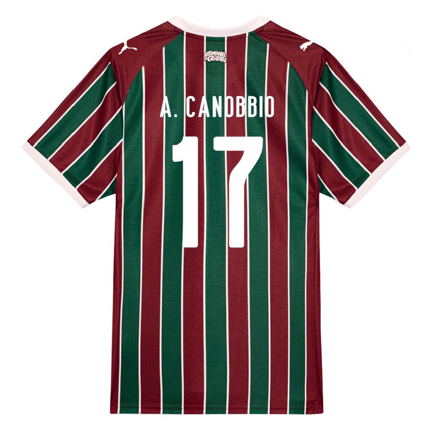 Danxen Femme Maillot Agustín Canobbio #17 Vert Bourgogne Blanc Tenues Domicile 2026/27 T-Shirt