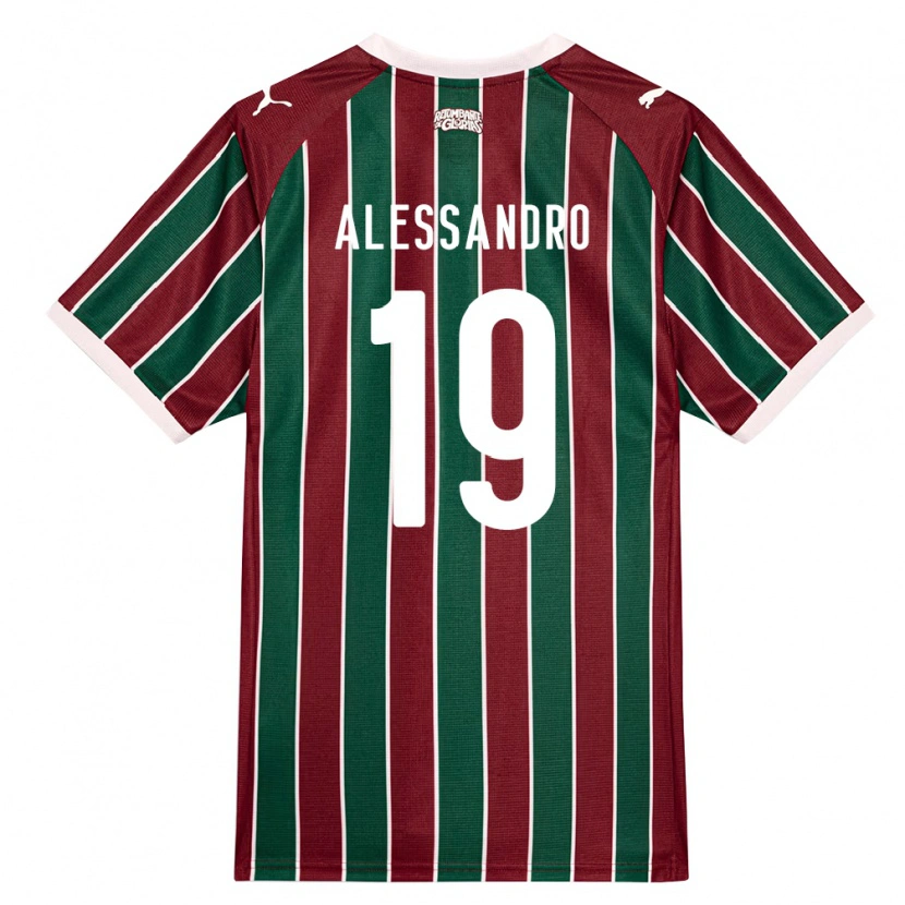Danxen Femme Maillot Alessandro Chaves Da Silva #19 Vert Bourgogne Blanc Tenues Domicile 2026/27 T-Shirt
