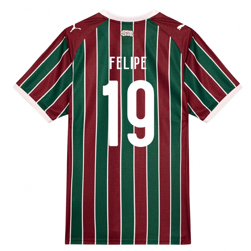 Danxen Femme Maillot Felipe Gustavo Araujo Sousa #19 Vert Bourgogne Blanc Tenues Domicile 2026/27 T-Shirt