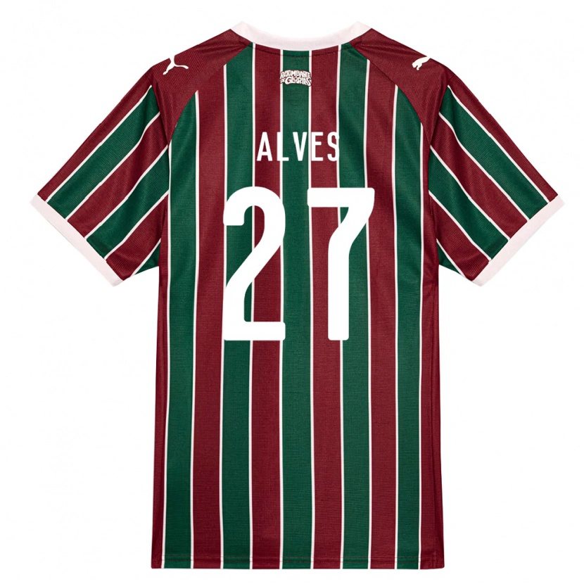 Danxen Femme Maillot Felipe Alves #27 Vert Bourgogne Blanc Tenues Domicile 2026/27 T-Shirt