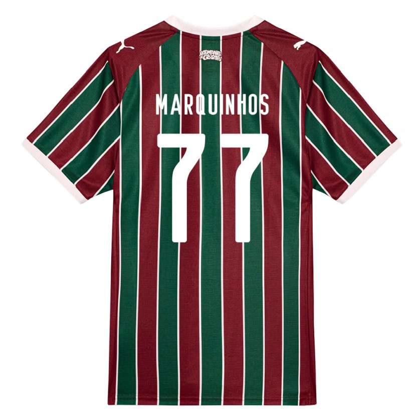 Danxen Femme Maillot Marquinhos #77 Vert Bourgogne Blanc Tenues Domicile 2026/27 T-Shirt