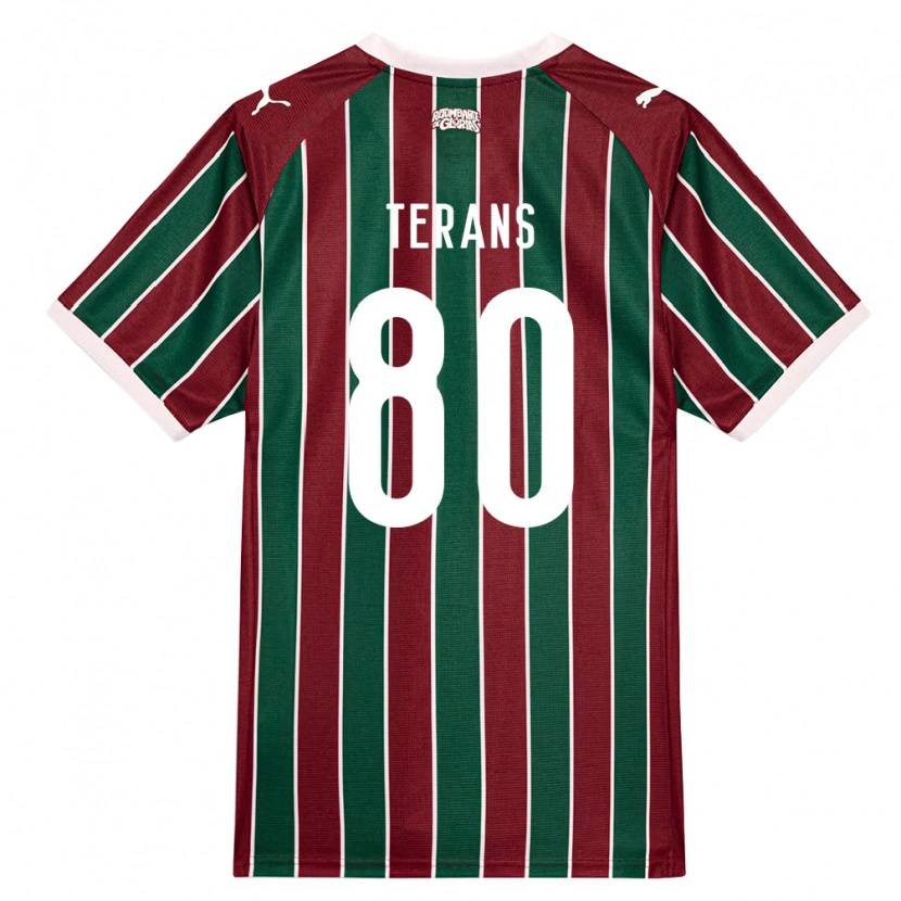 Danxen Femme Maillot David Terans #80 Vert Bourgogne Blanc Tenues Domicile 2026/27 T-Shirt