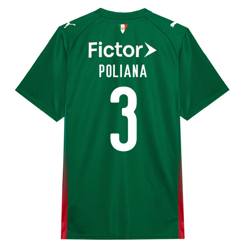 Danxen Femme Maillot Poliana #3 Vert Rouge Blanc Tenues Domicile 2026/27 T-Shirt