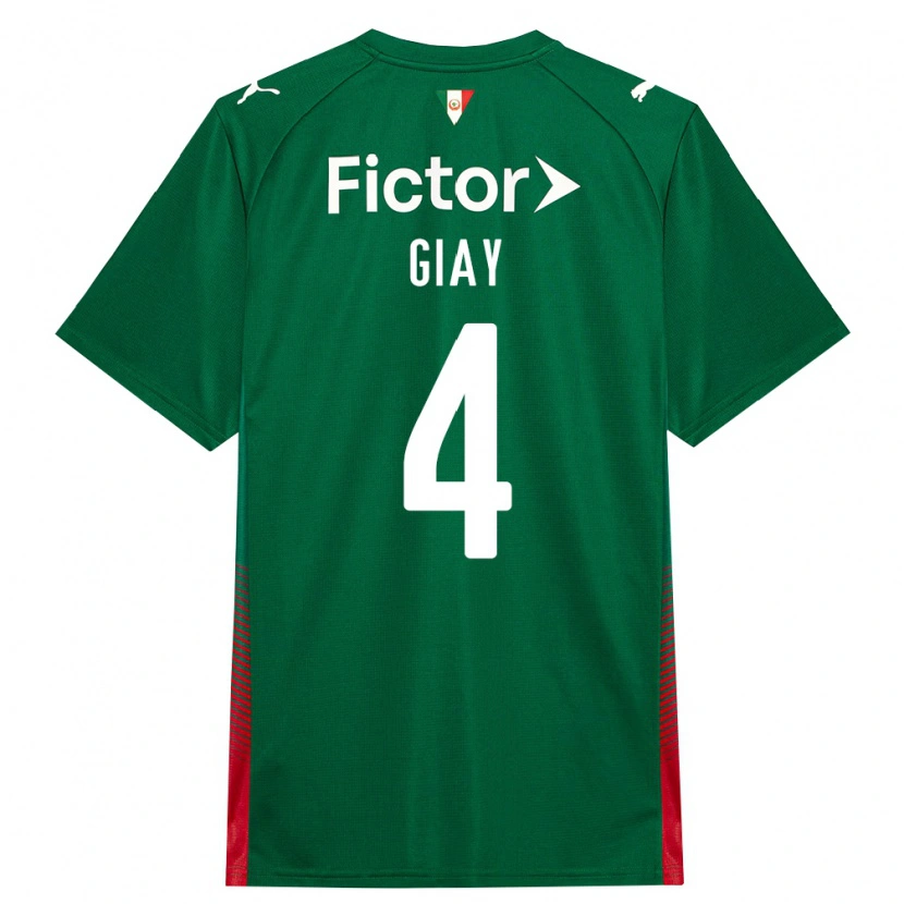 Danxen Femme Maillot Agustín Giay #4 Vert Rouge Blanc Tenues Domicile 2026/27 T-Shirt