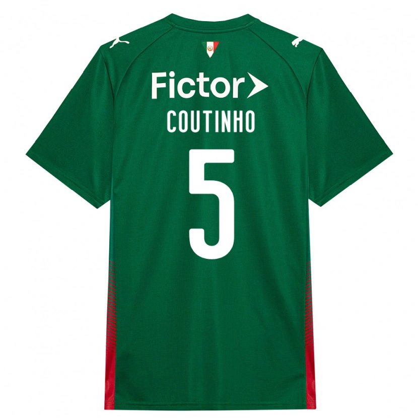 Danxen Femme Maillot Rafael Coutinho #5 Vert Rouge Blanc Tenues Domicile 2026/27 T-Shirt