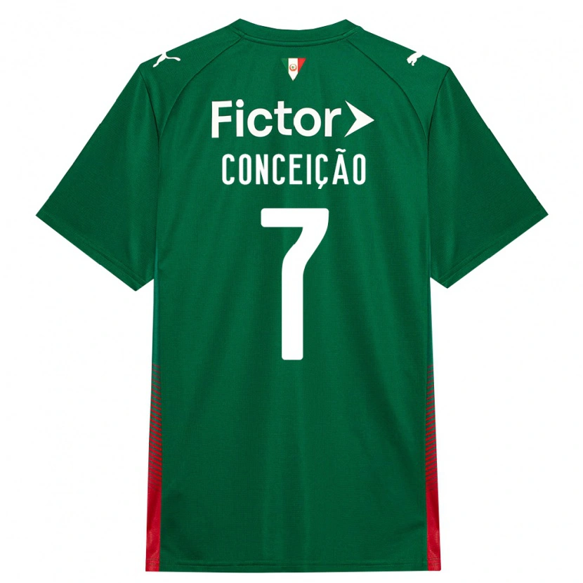 Danxen Femme Maillot Eduardo Conceição #7 Vert Rouge Blanc Tenues Domicile 2026/27 T-Shirt