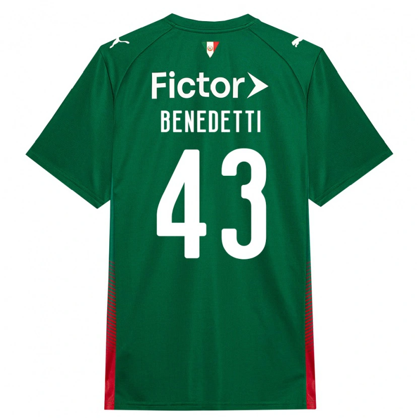 Danxen Femme Maillot Luis Benedetti #43 Vert Rouge Blanc Tenues Domicile 2026/27 T-Shirt